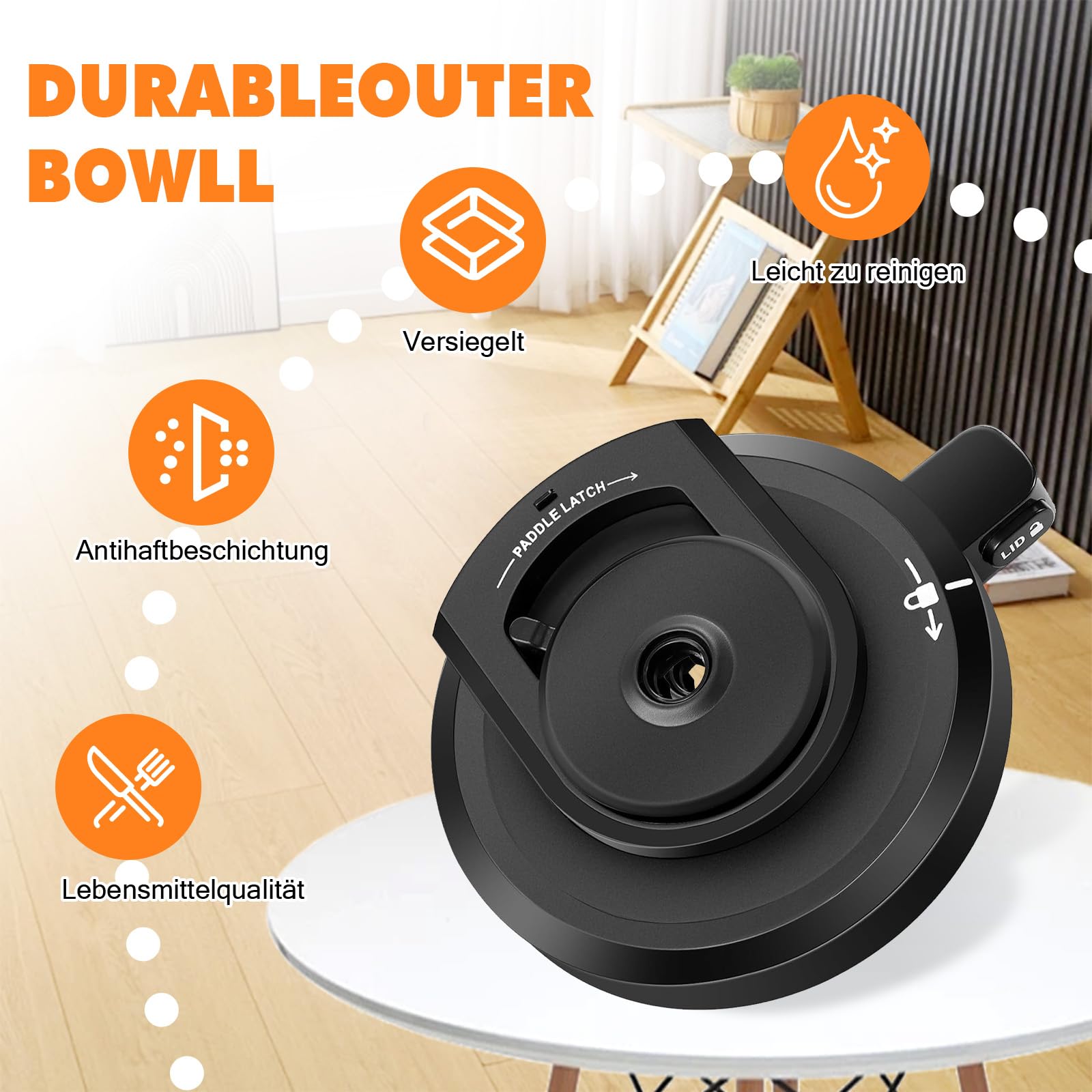 Couvercle de bol extérieur pour sorbetière Ninja, Creami, couvercle de rechange compatible avec Ninja Creami NC299AMZ/NC301/NC300/NC201/NC101, couvercle de rechange réutilisable