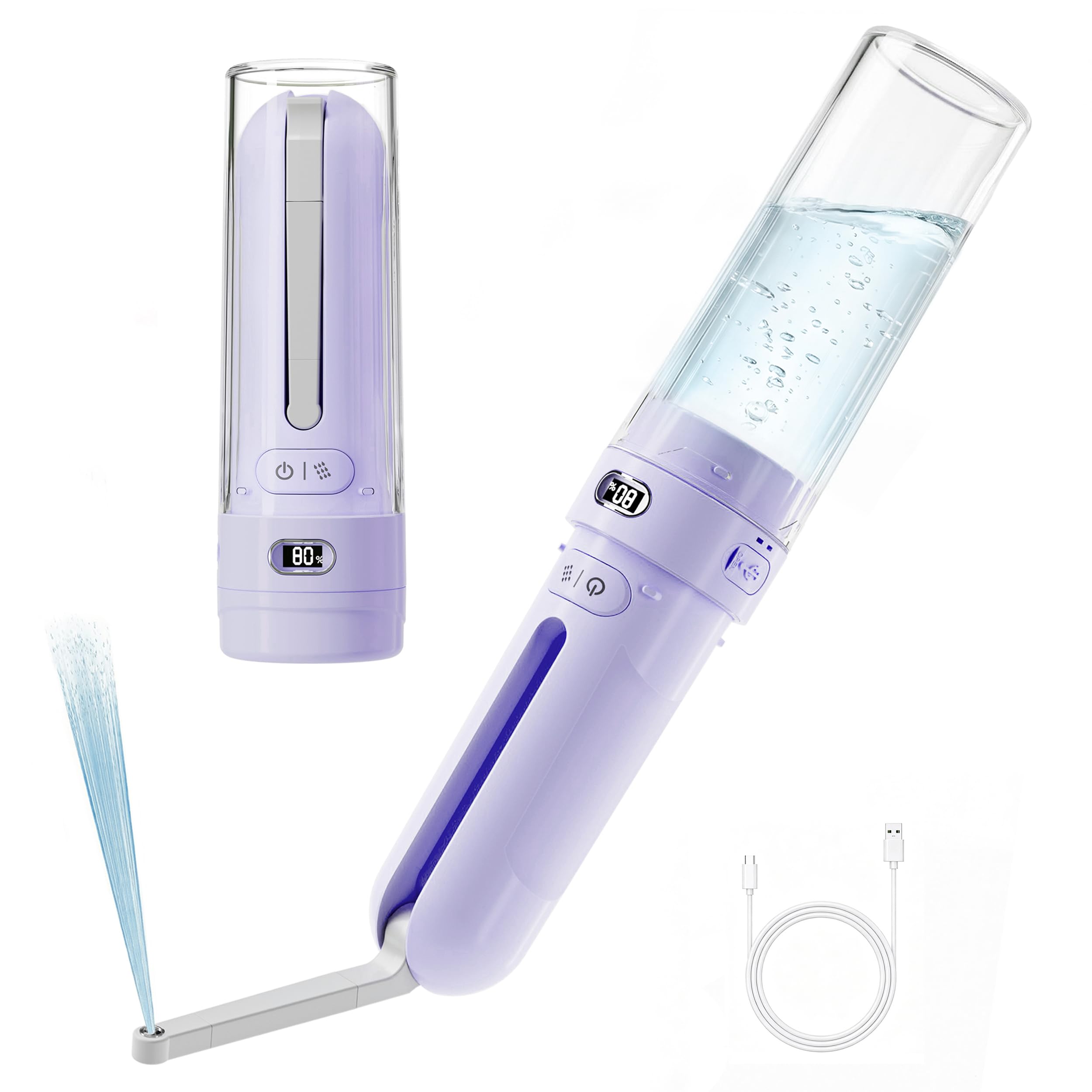 Bidet portatile da viaggio, spruzzatore per l'igiene personale per donne e uomini, bidet portatile portatile per WC, ricaricabile, elettrico, portatile, ad alta pressione, pieghevole, alimentato a