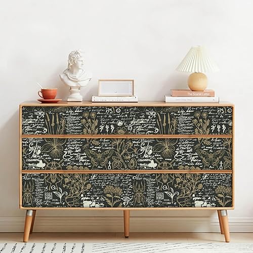 Miniatura 6 de Heroad Papel tapiz autoadhesivo para despegar y pegar, papel de contacto con hojas negras y marrones, papel de pared extraíble para cuarto de bebé,