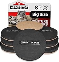 Vista 1 de Deslizadores de muebles de fieltro para pisos de madera dura, 8 deslizadores de muebles de 4 3/4 pulgadas, deslizadores de fieltro resistentes