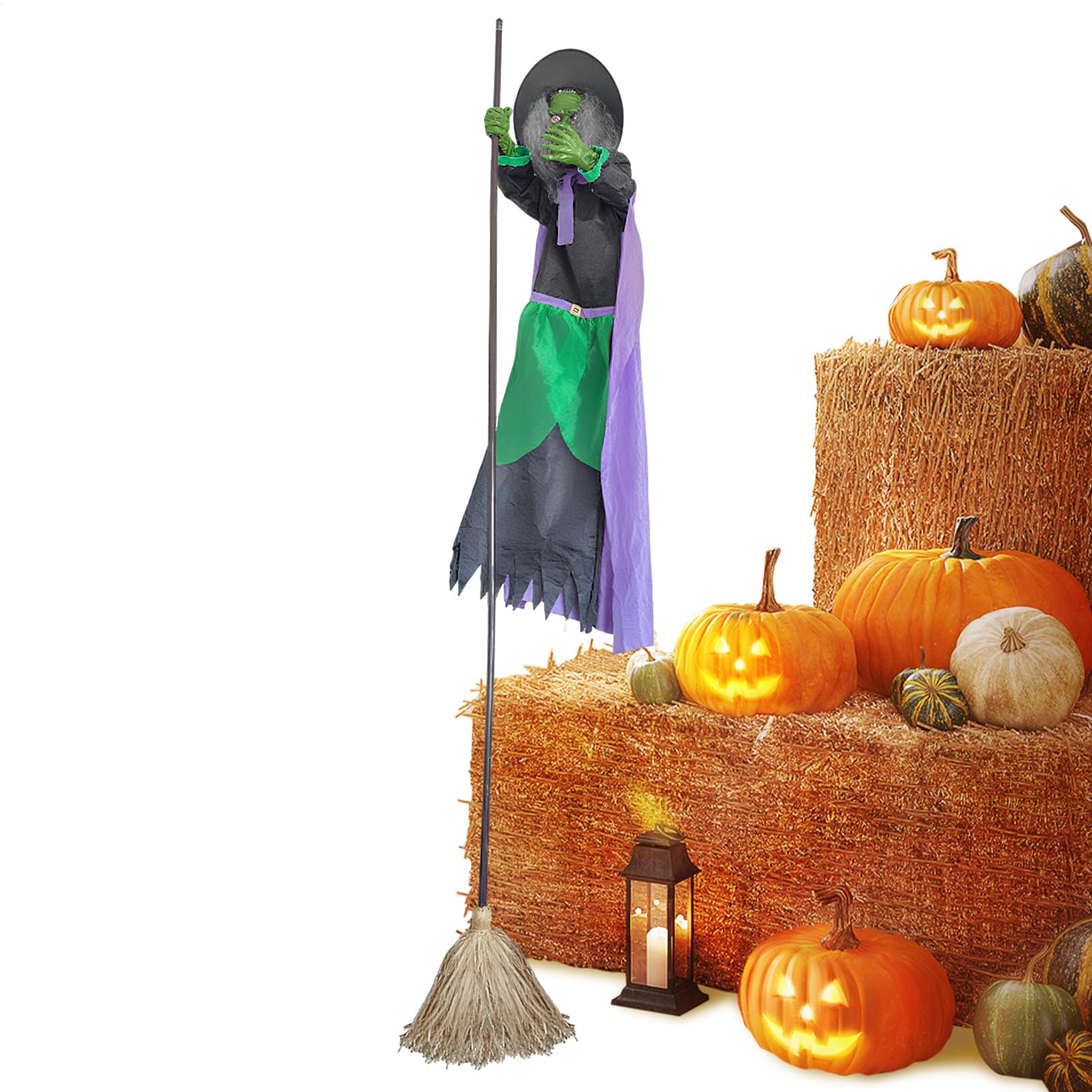 Animowana Magiczna Miotła 3 m Latająca Dekoracja Halloween
