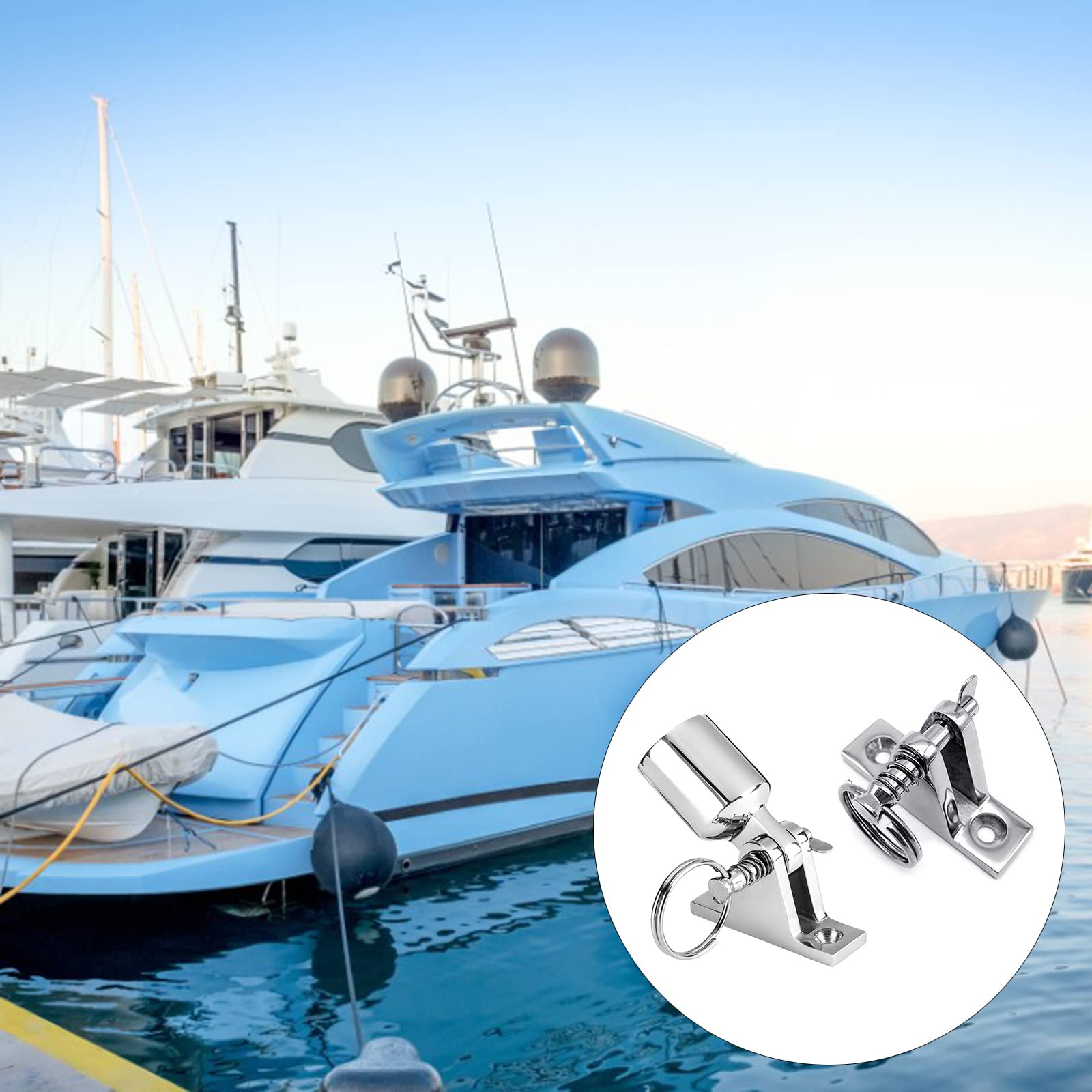 Bimini Top Deck Scharniere – 6er Set, 316 Edelstahl, Mit Schnellspannstiften Für Boote & Kajaks