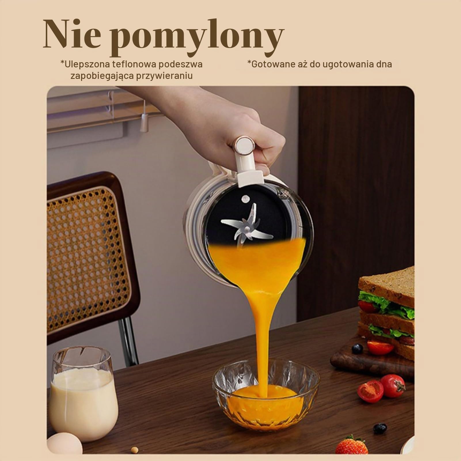 Luocute Ekspres do Mleka Orzechowego, Automatyczny Blender do Mleka Sojowego o Pojemności 1,5 L z 12 Ostrzami ze Stali Nierdzewnej Ekran Dotykowy LCD do Domowego Smoothie z Mleka (Wtyczka UE 220 V)