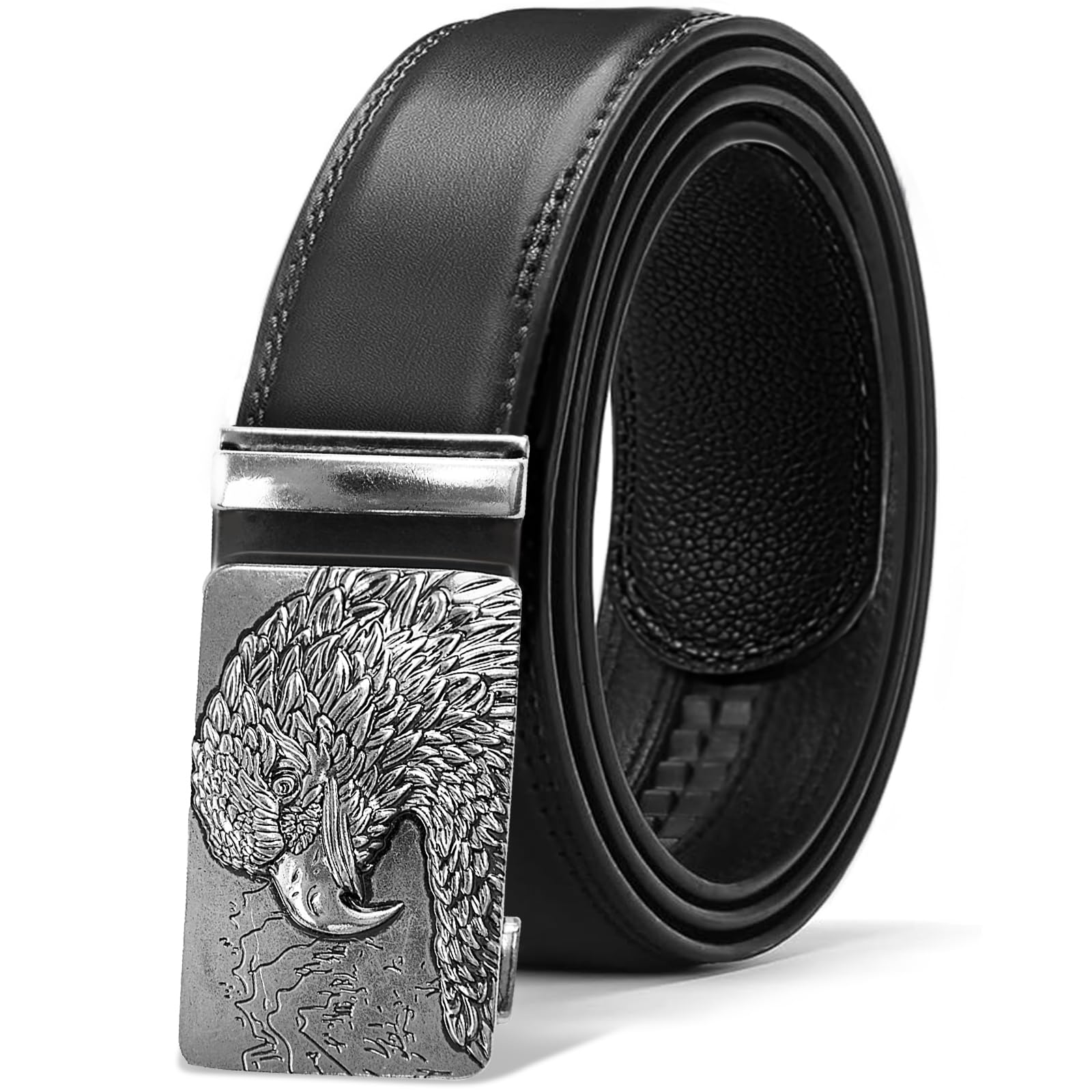 Glamexx24 Gürtel Herren Adlermuster, Breit 35mm Automatikschließe Ratsche gürtel, verschiedenen Farben und Längen für Männer