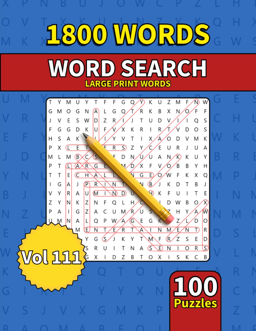 Large Print Word Search Book for Adults: 1800 Words - 100 Puzzles - Varied Themes - Perfect for Adults, Seniors & Teens - Vol 111