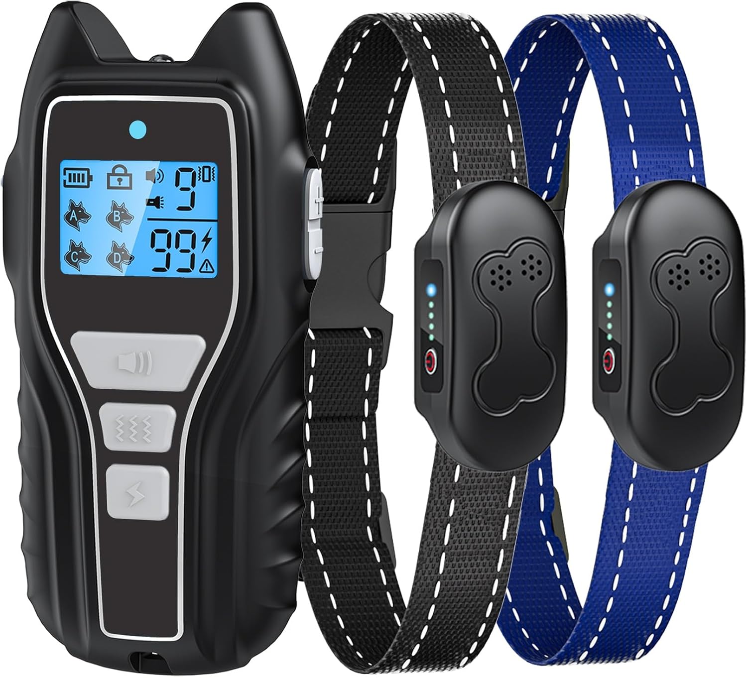 Asrcs Shock Collar for 2 Dogs, Dog Shock Collar with Remote Control, Black