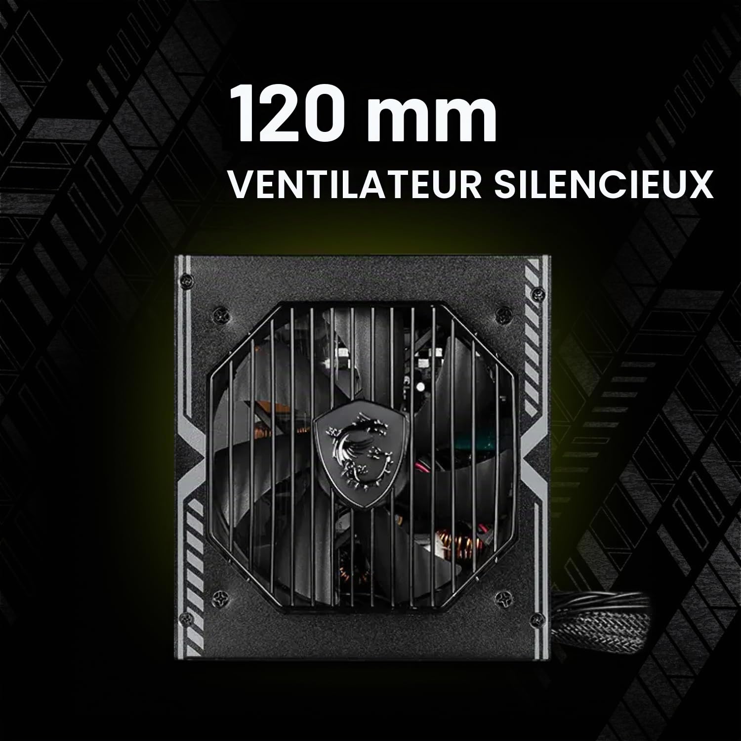 MSI MAG A750BN PCIE 5 Alimentation de Jeu – Compatible PCIE 5.0 – Certifié 80 Plus Bronze 750 W – Taille compacte – PSU ATX