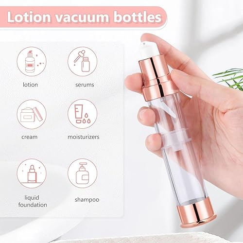 Miniatura 4 de 4 botellas de bomba sin aire, botella vacía al vacío, dispensador de bomba de maquillaje, recipientes de cosméticos, botella de bomba de viaje para