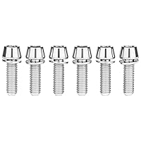 Vista 18 de Tornillo hexagonal Ti Allen de titanio M5x16 de cabeza cónica de 0.71 pulgadas con tornillo de arandela para piezas de vástago de bicicleta, paquete