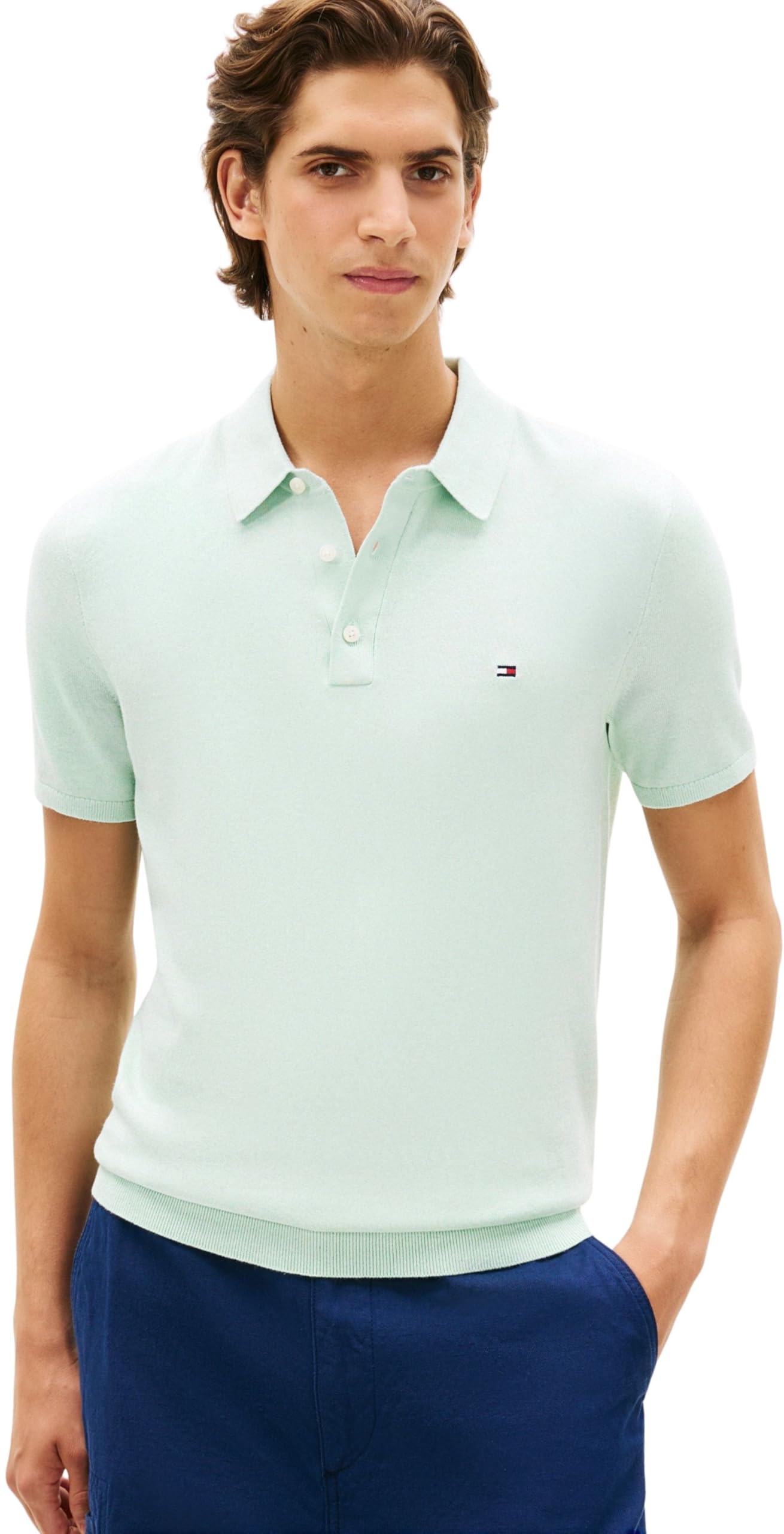 Tommy Hilfiger Herren Poloshirt Kurzarm Essential Cotton Knitted Dick