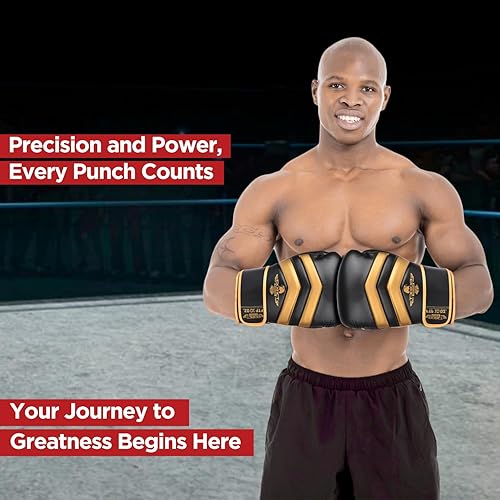 Miniatura 5 de Exxact Sports Clash Guantes de boxeo para hombre, guantes de boxeo duraderos de cuero de ingeniería para hombre con protección acolchada, guantes de