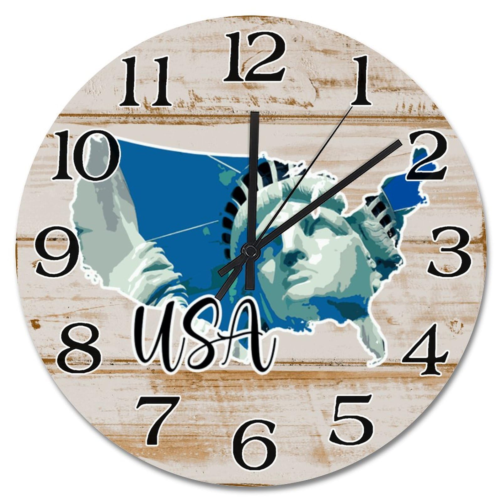 Horloge murale États-Unis de 30 cm silencieuse pour décoration vintage