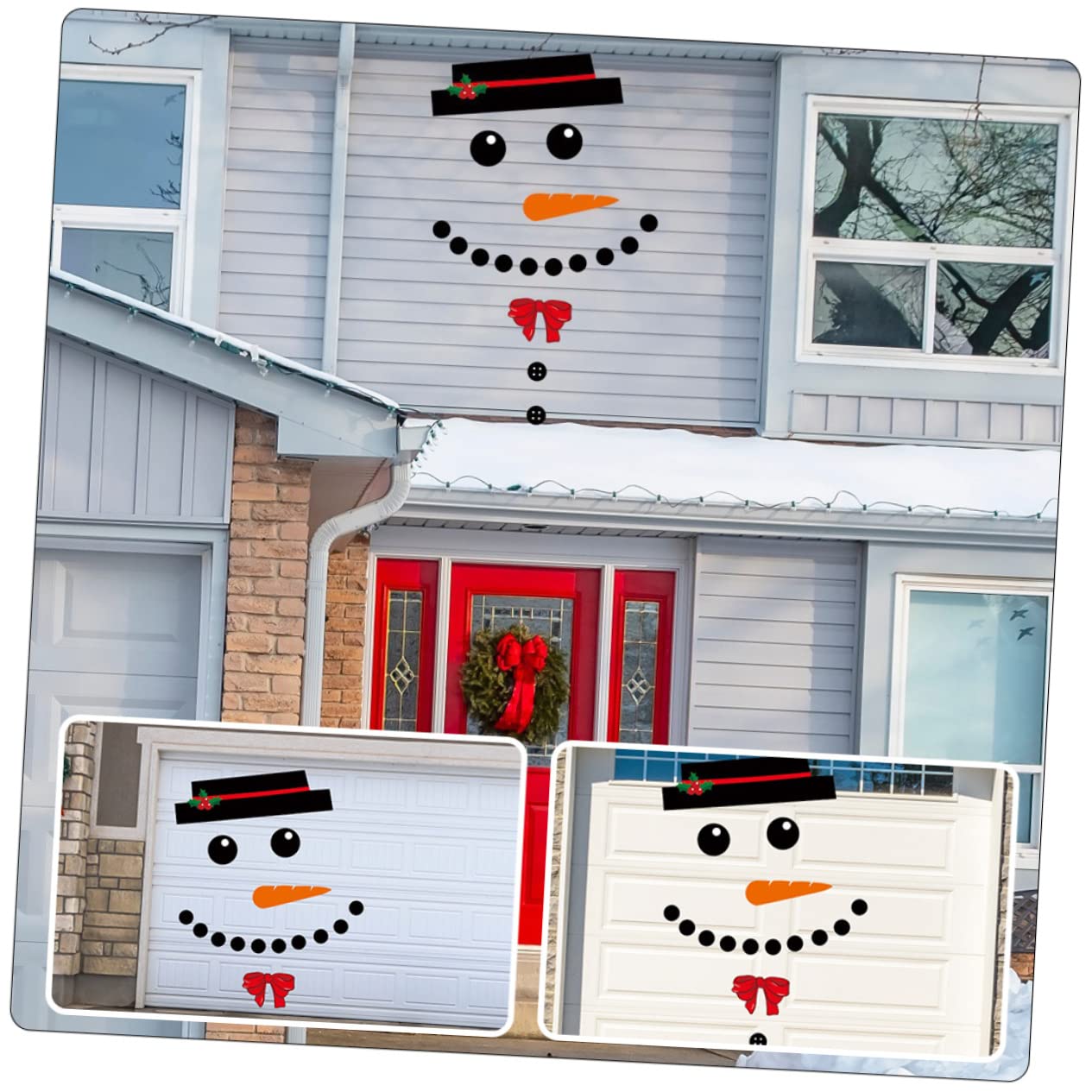 HANABASS 3sets Sticker Natalizio Per Finestre Con Tema e Pupazzo Di Adesivo Decorativo Per Porte e Vetrine Per Feste Di Natale e Inverno Facile Da Applicare e Rimuovere Di Alta Qualità