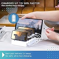 Vista 4 de Charging Station for Multiple Devices – 6-Port USB Charging Dock for Apple & Android – Fast Multi-Charger Organizer for Phones, Tablets & More