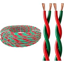 Twin Core Pure Copper Stranded Wire Cable 1.0/1.5/2.5mm2, Flame Retardant PVC Insulated Flexible Cords 16/14/12 Gauge Cable, 300/500V 300ft for Home Appliance & Lighting65ft,1.5mm2