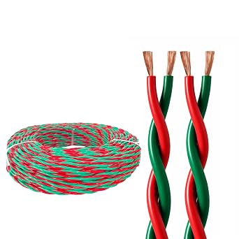 Twin Core Pure Copper Stranded Wire Cable 1.0/1.5/2.5mm2, Flame Retardant PVC Insulated Flexible Cords 16/14/12 Gauge Cable, 300/500V 300ft for Home Appliance & Lighting65ft,1.5mm2