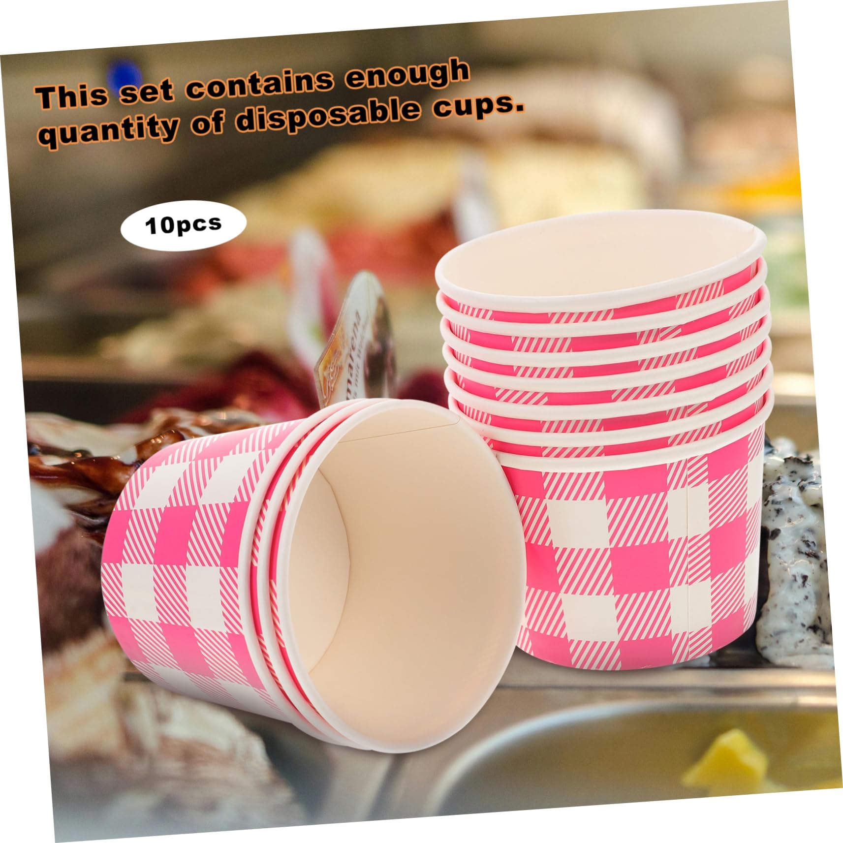 TOPBATHY 3 Set Coppa Gelato Contenitore Per Dolci Tazza Da Dessert Gelato Coppa Di Palline Di Gelato Tazze Di Budino Da Dessert Per Negozio Carta Rosa 10 Pezzi * 3