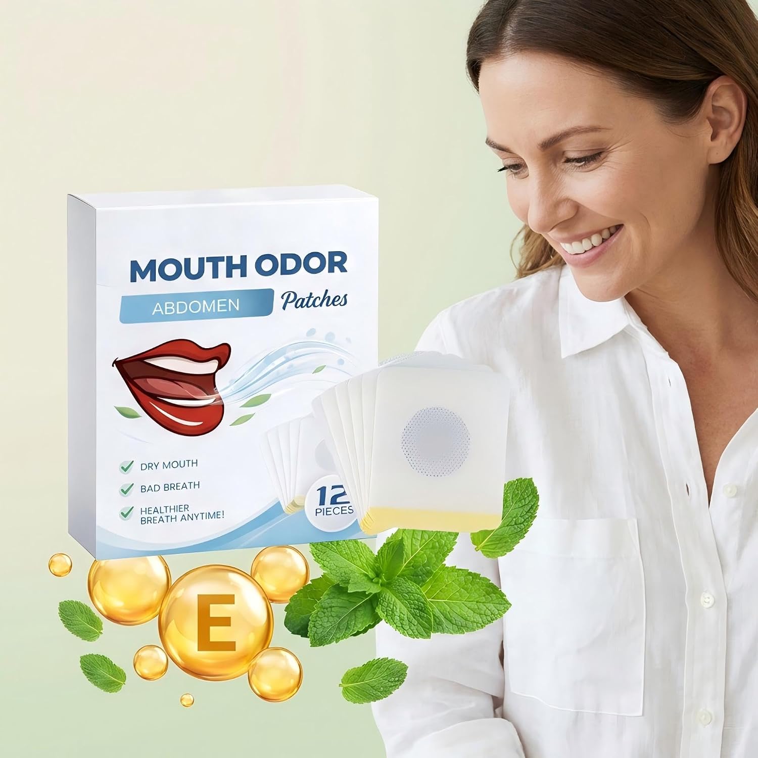 Fresh Breath Abdomen Patches 12 Pcs Long Lasting Oral Comfort Stickers for Social Confidence Travel Friendly