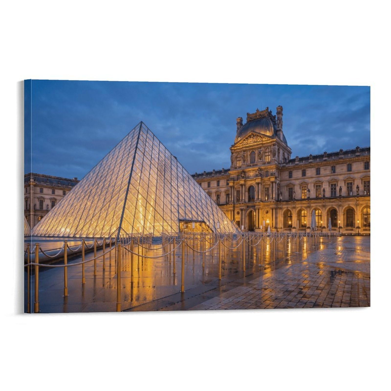 XPASHIQWC Louvre Glass Pyramid Paris Wall Decor Poster Canvas Prints Picture Modern Wall Art Picture Wall Hanging for Living Room Home Decorations 24x36inch(60x90cm)