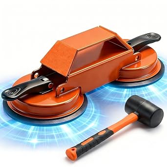 Floor Gap Fixer Tool Heavy Duty Repair Kit 45 Striking Surface Dual Suction Cup with Rubber Mallet for Laminate Vinyl SPC Flooring