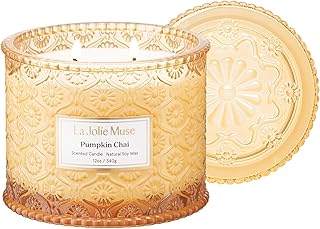 La Jolie Muse Pumpkin Chai Scented Candle Gifts for Women, Autumn Candle...