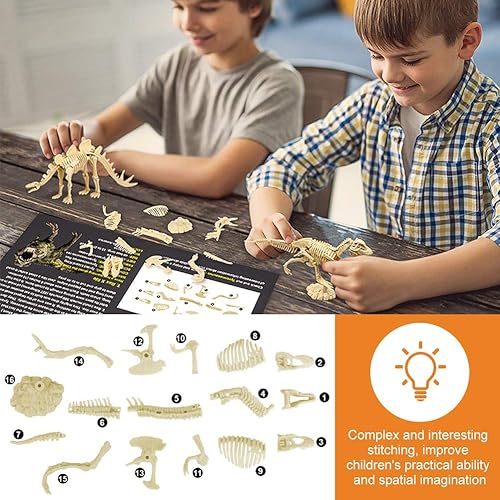 Miniatura 4 de LOVEFISH Kit de excavación de dinosaurios con martillo de yeso cepillo de limpieza de cincel de dinosaurio esqueleto de dinosaurio regalos de