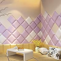 Vista 4 de Acolchado de pared para niños, paneles tapizados de cabecero despegar y pegar de 11.8 x 11.8 pies, decoración de guardería, calcomanías de pared 3D