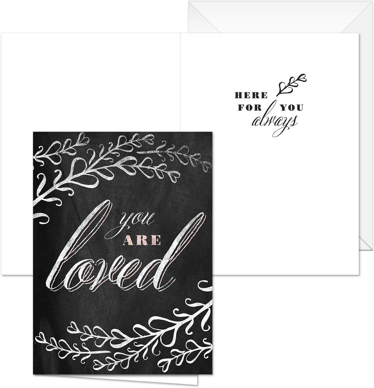 Retro Style Chalkboard Sympathy Card Pack / 24 4 5/8" x 6 1/4" Cards/Six Different Designs : Office Products