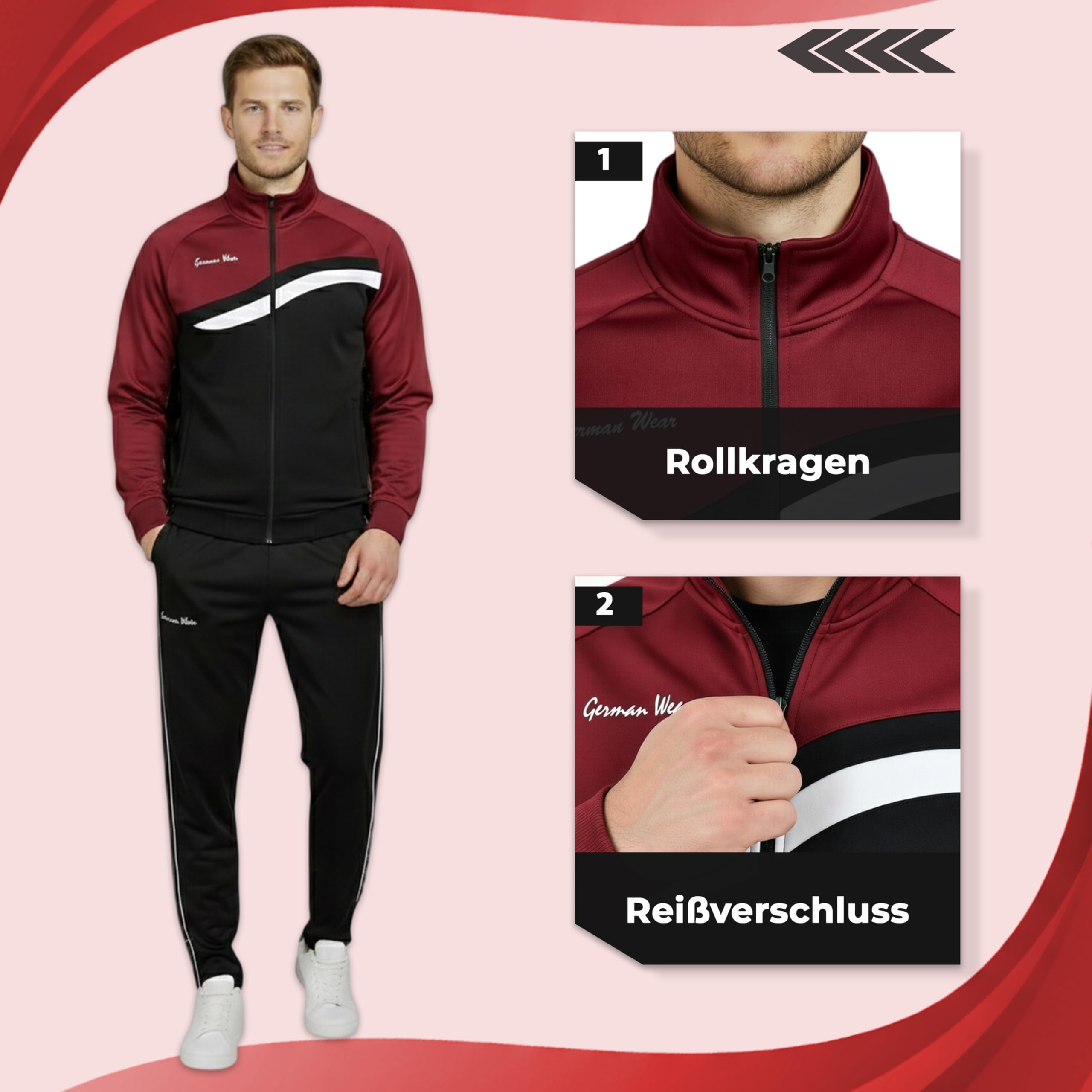German Wear STRIKER Herren Trainingsjacke Sportjacke Joggingjacke