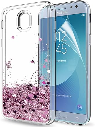 LeYi Funda Samsung Galaxy J5 2017 Silicona Purpurina Carcasa con HD Protectores de Pantalla,Transparente Cristal Bumper Telefono Gel TPU Fundas Case Cover Para Movil Galaxy J5 2017 Oro Rosa LeYi Funda Samsung Galaxy J5 2017 Silicona Purpurina Carcasa con HD Protectores de Pantalla,Transparente Cristal Bumper Telefono Gel TPU Fundas Case Cover Para Movil Galaxy J5 2017 Oro Rosa