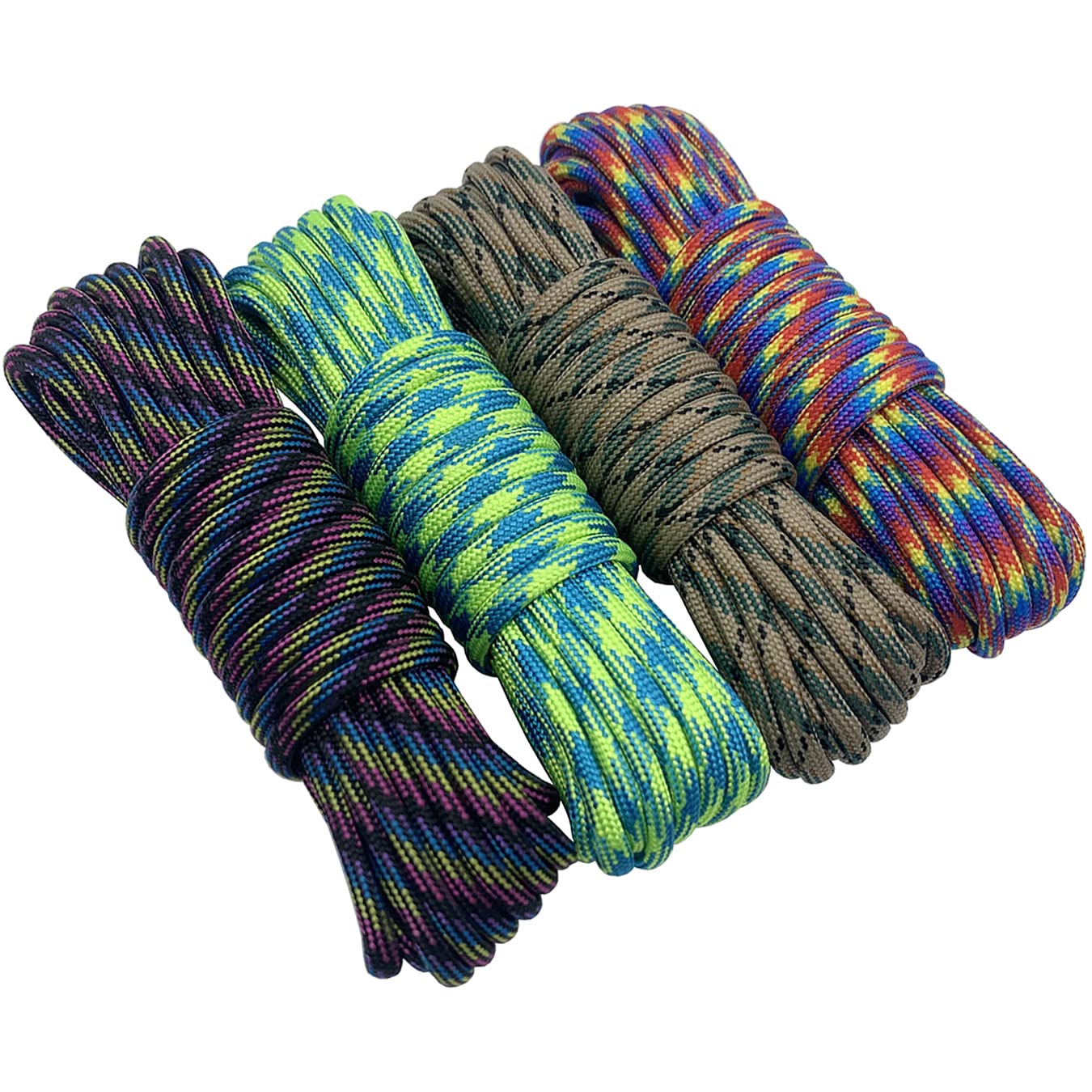 aufodara 4pcs 19ft/6 meters Paracord Rope 7 Inner Strands Nylon Rope 550lb Breaking Strength for Outdoor Survival Rope Lanyards - Image 2