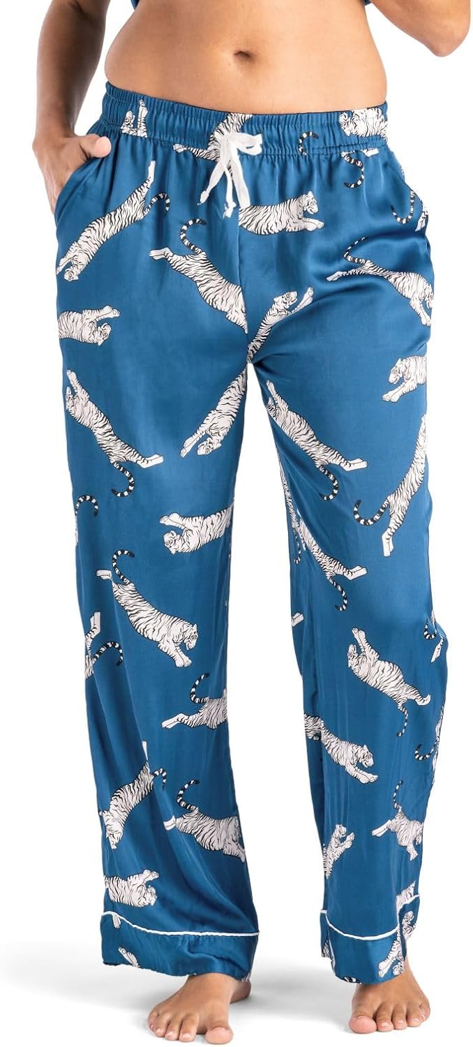 Hello Mello Beauty Sleep Satin Pajama Pants Lounge Pajama Bottoms For Women, Girls