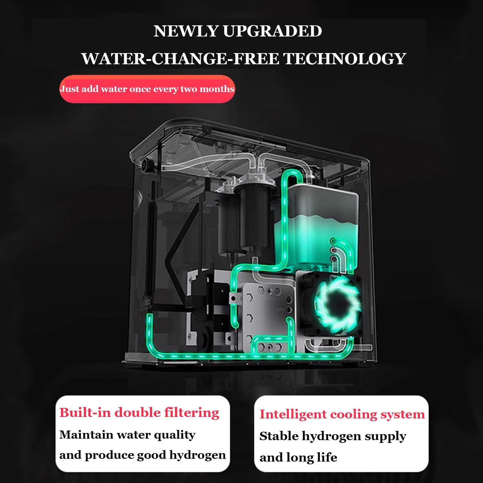 Inhalator wodorowy 99,99% wysokiej czystości Wodór molekularny SPE Technologia 6 godzin Inhalator wodorowy poprawiający jakość snu