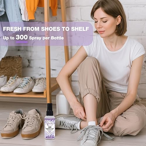 Miniatura 4 de Air Jungles Spray desodorante para zapatos, aroma a lavanda, 2 onzas líquidas (paquete de 2), eliminador de olores para tenis, botas, casilleros y