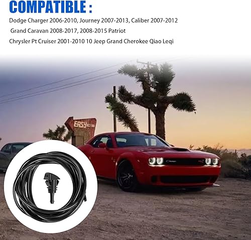 Miniatura 5 de Kit de lavado de vidrio para parabrisas delantero, manguera de 16.4 pies + 12 conectores + 2 boquillas de ventilador + 2 juntas de goma, compatible