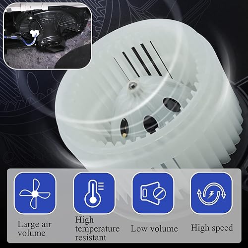 Miniatura 5 de Motor soplador de calentador HVAC de repuesto con jaula de ventilador, OEM # 700216 68029719AB - Compatible con Chrysler Town & Country 2008-2016