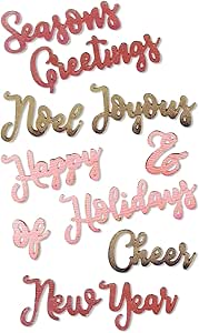 Sizzix Thinlits Christmas Phrases Die Set - 11 Pack Paper Crafting Dies By Jen Long