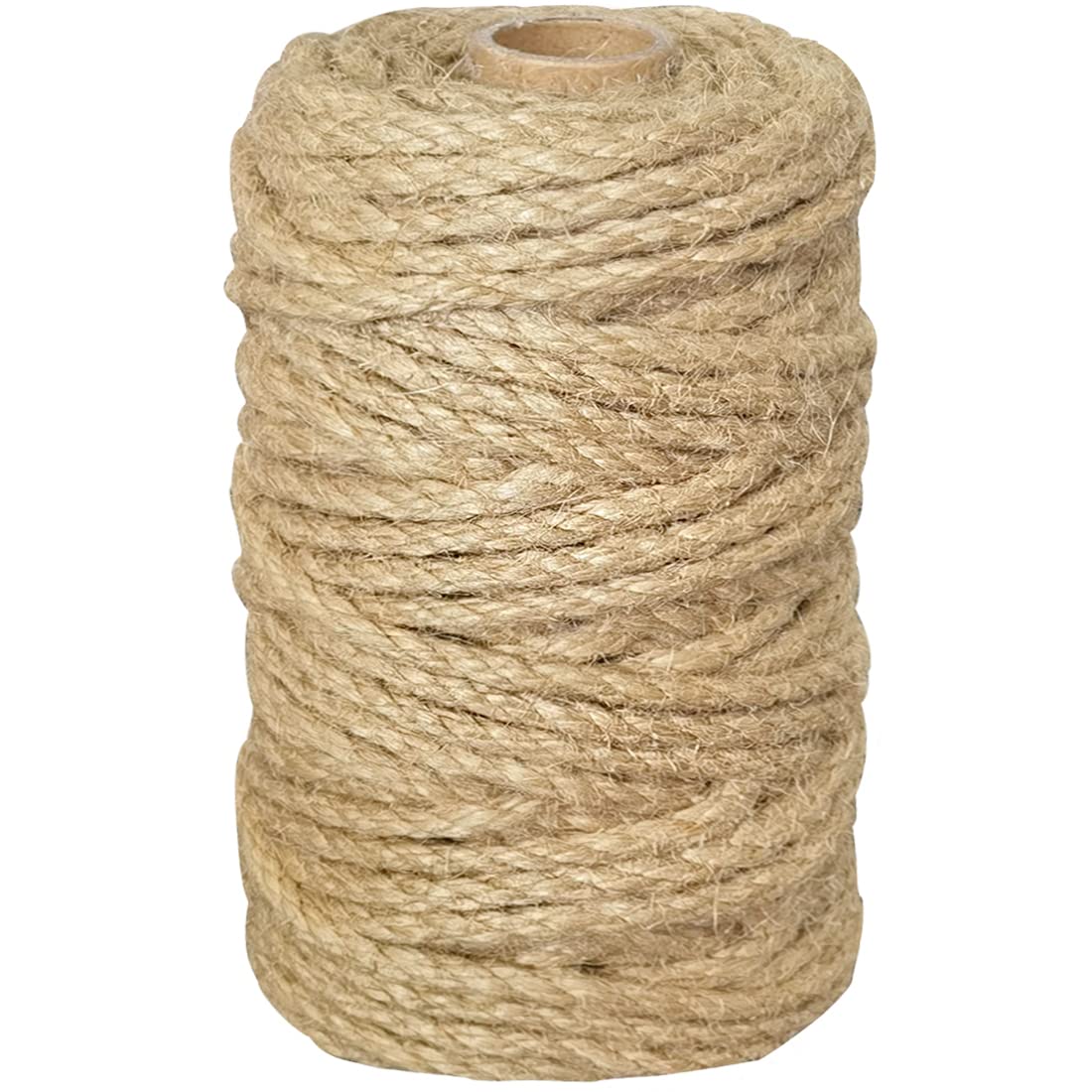 PerkHomy 5mm Jute Rope 105 Feet Twisted Heavy Duty and Thick Twine Rope for Cat Scratcher Scratching Post Tree Craft Projects Gardening Home Decoration Packing Bundling (105FT * 5mm)