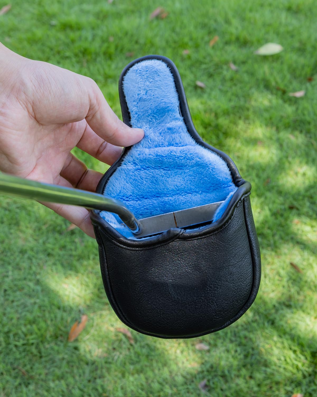 Fundas para cabeza de palo de golf, 1 pieza de mazo de putter de golf para maderas, piel sintética con bordado avanzado para la mayoría de las marcas