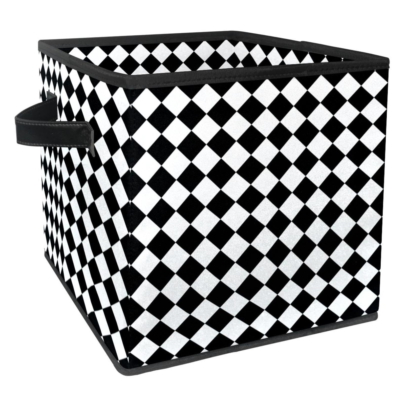 Cube de rangement en tissu à motif géométrique pour une chambre ordonnée et moderne