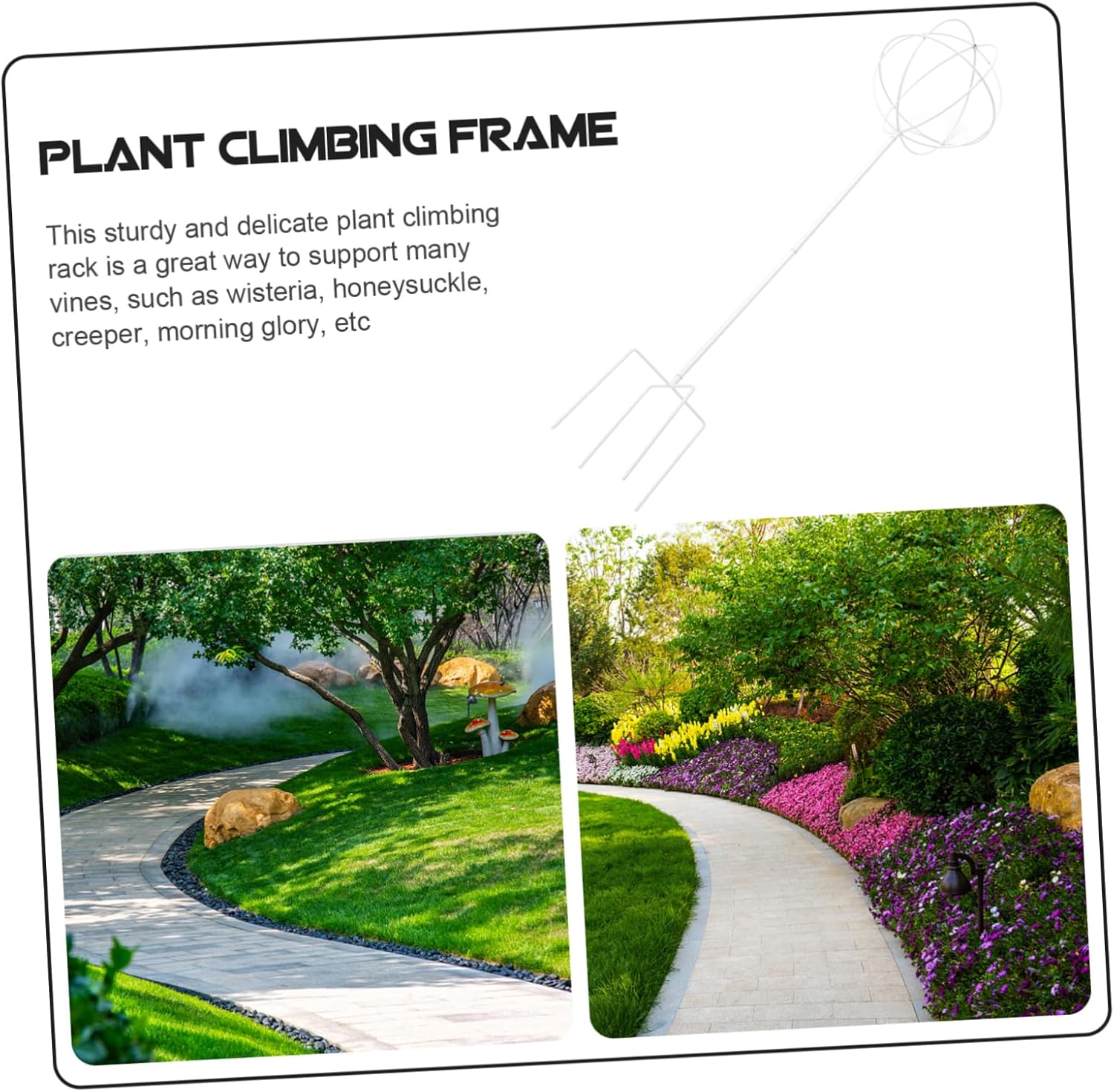 Plant Support Rack for Climbing Vines Durable Gardening Stake for Peonies and Other Plants Height Random Colors