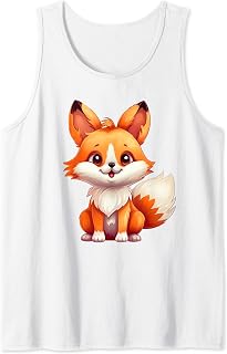 Cute Fox Children's Motif Tank Top