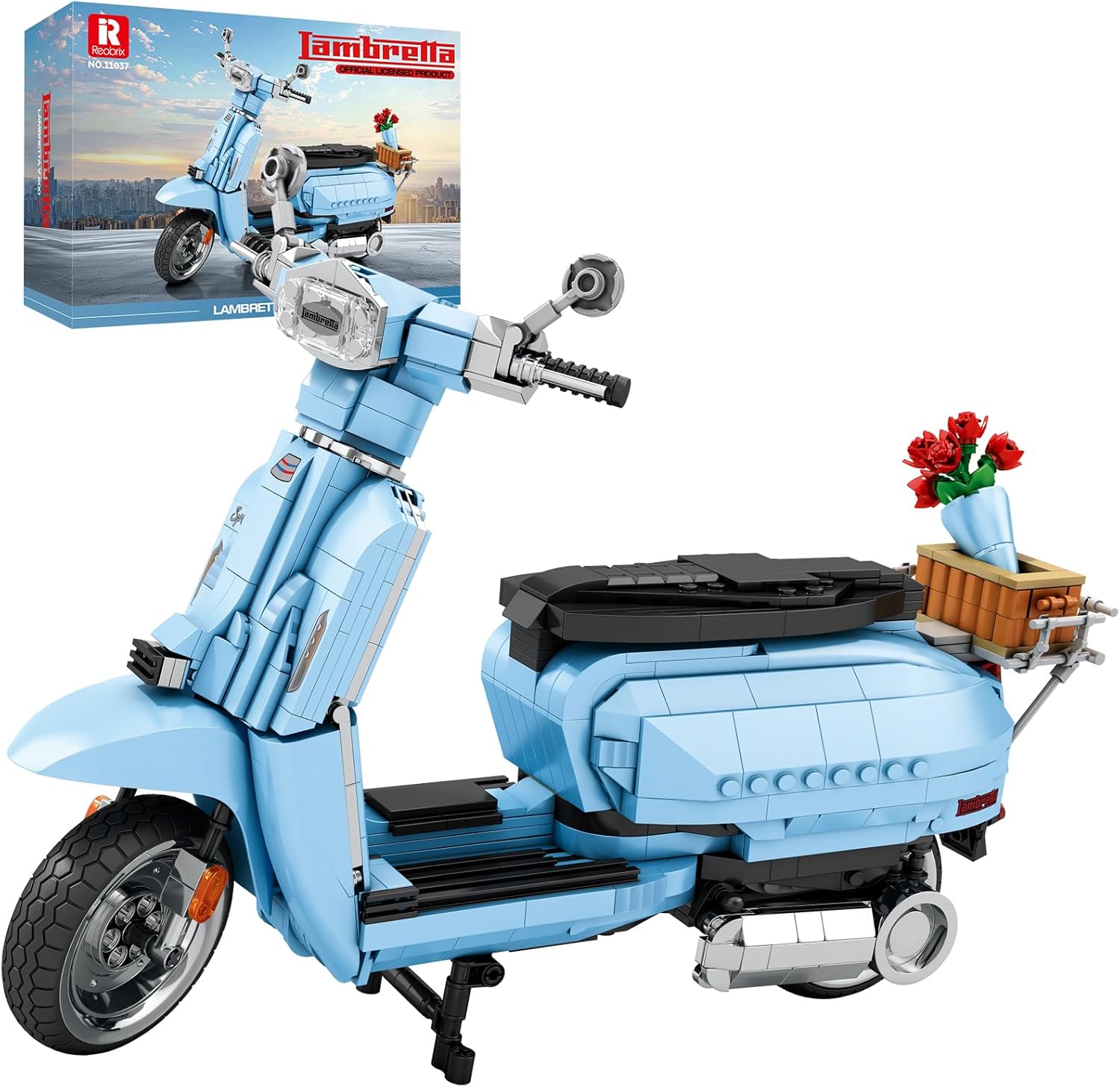 Reobrix V200 Motorcycle Building Set for Adults, Motorbike Building Toys for Adults, Collectible Motorcycle Model Kit 11036 with Stand, Cool Decor Ideal Gifts (1,169 PCS)
