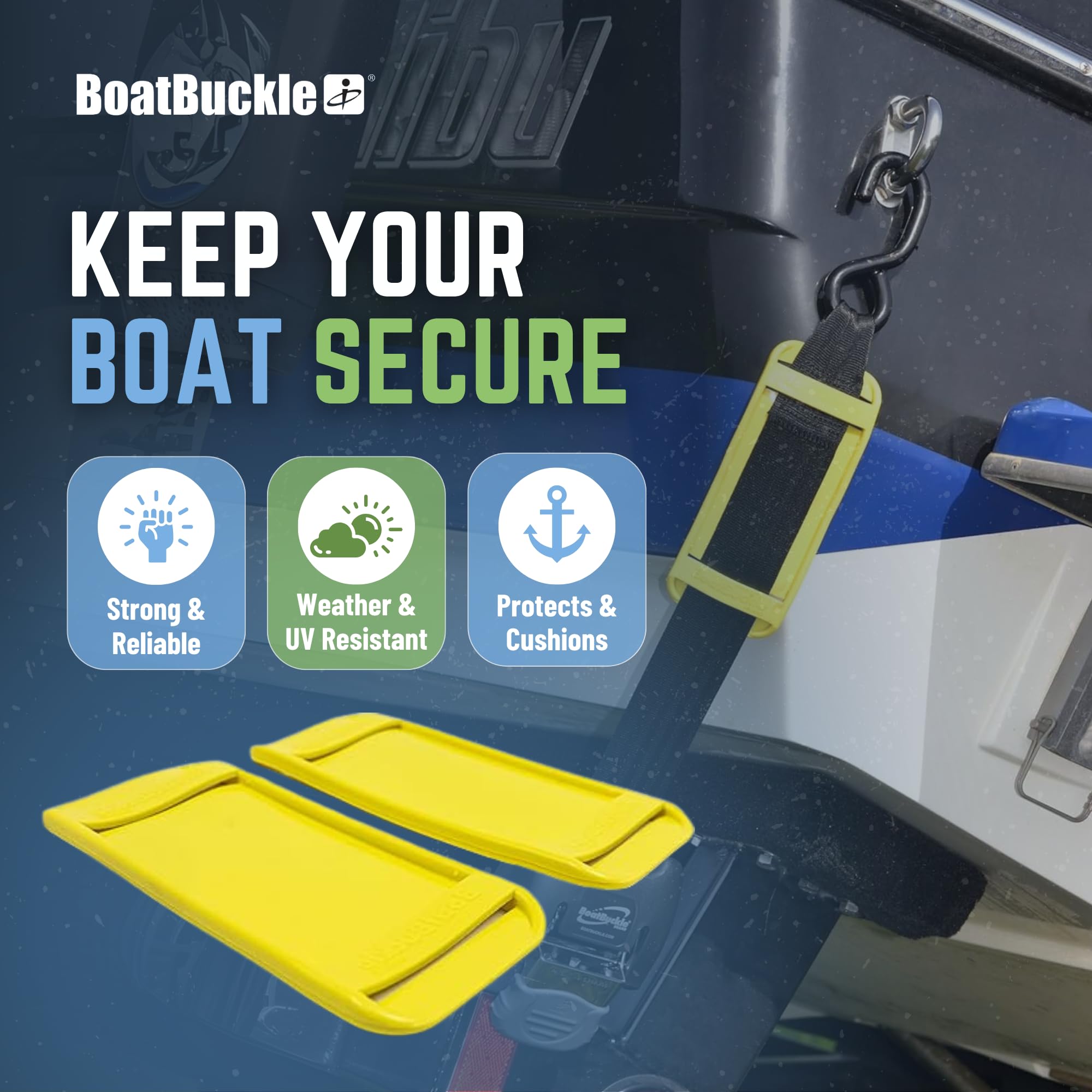 BoatBuckle Cuscinetti per barche, protezioni per cinghie a cricchetto da 5 cm, manicotti protettivi per cinghie di legatura per rimorchi, adatti a cinghie a cricchetto retrattili da 5 cm, confezione
