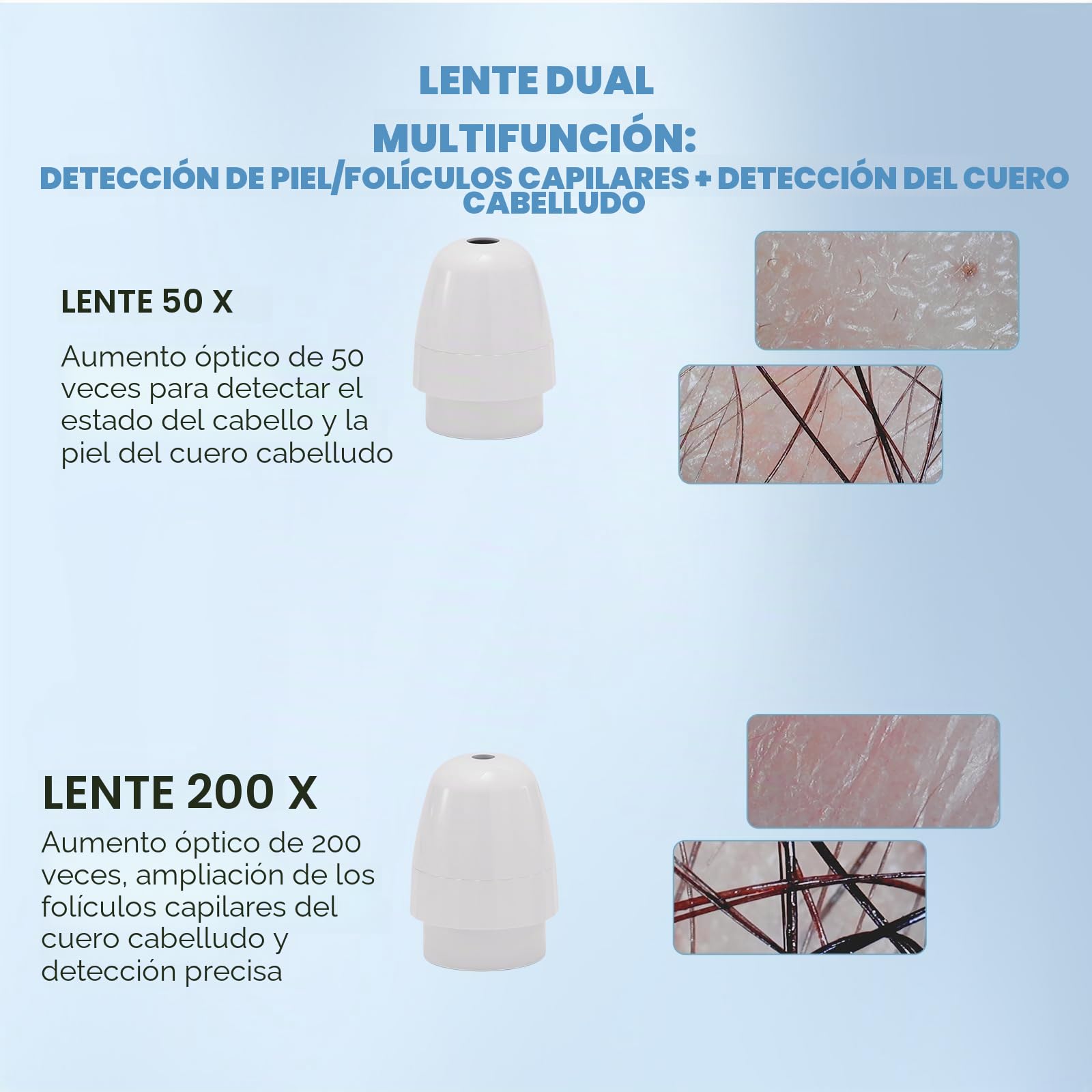 Cámara para el análisis del Cuero cabelludo, 5" HD, Recargable, con microscopio para el diagnóstico Profesional de la Salud Facial y de los folículos pilosos. Ideal para el hogar, salón de Belleza y
