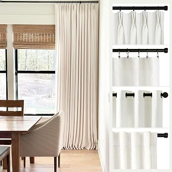 HOMERILLA Lille Linen Custom Curtains,Blackout Curtains/Room Darkening Curtains,Sliding Glass Door Curtains,Size Customizable,38 Colors for Choosing,Multi-Type Hanging Styles,1 Panel