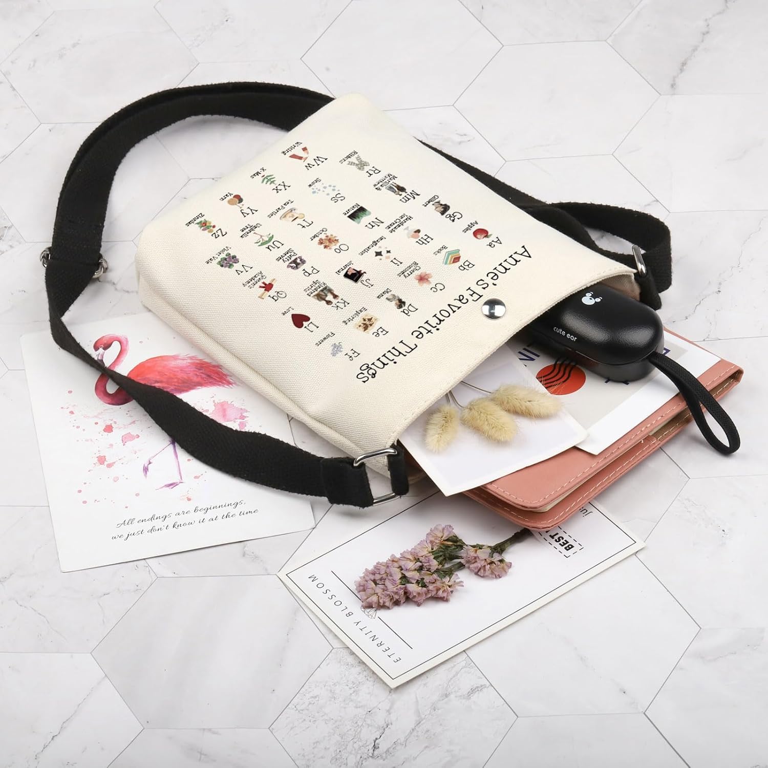 POFULL Anne Green Gift Book Lover Gift Anne Book Literary Crossbody Bag Friendship Messenger Bag - Image 3