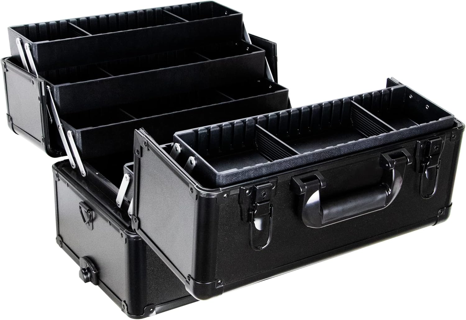 VER Beauty Professional Rolling Makeup Train Case Heavy Duty Hair Stylist & Makeup Artist Travel Case Black Matte : Clothing, Shoes & Jewelry