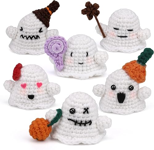Pnytty Kit de ganchillo para principiantes y adultos, kit de ganchillo para principiantes, 6 piezas de princesa fantasma, kit completo de iniciación