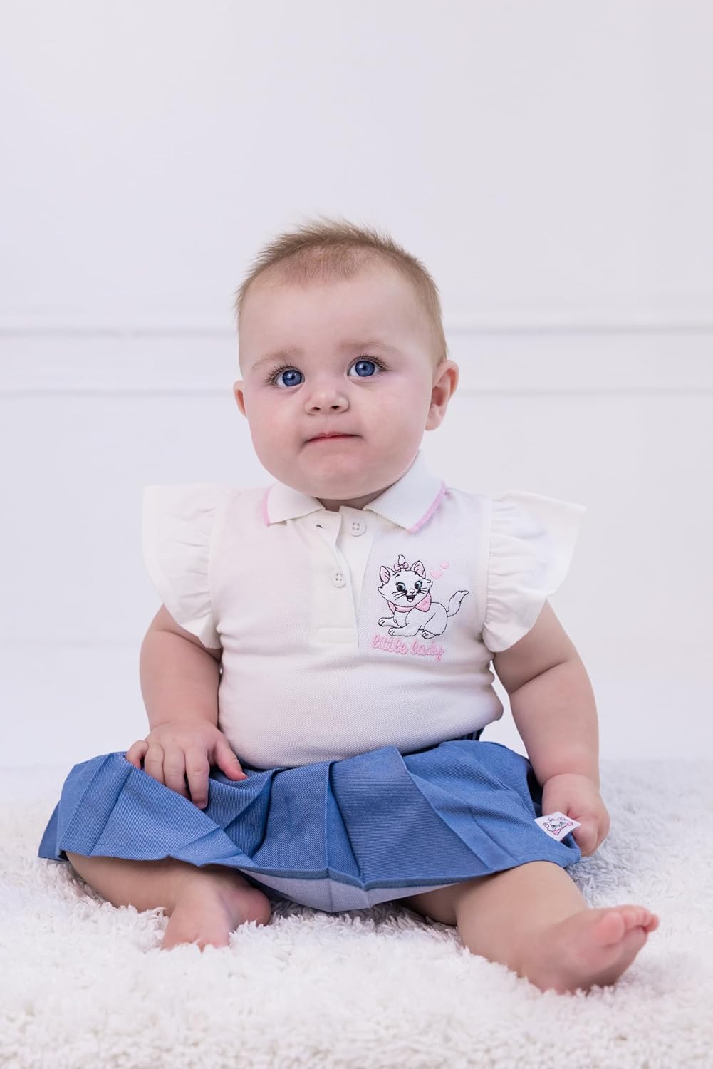 Disney Baby Girls Bodysuit and Chambray Pleated Skirt Outfit Set Newborn to Infant Sizes (Newborn - 24 Months) - Image 2